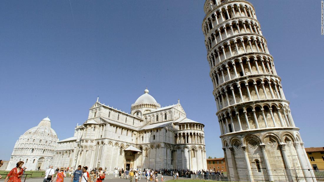 The Leaning Tower of Pisa and the Cathedral in the &quot;Square of Miracle&quot; in Italy are in danger of flooding by 2100 due to climate change, says a study by the Coastal Risks and Sea-Level Rise Research Group.