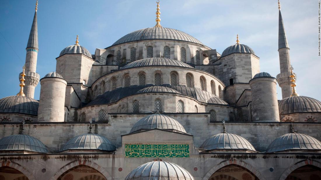 The Blue Mosque in Istanbul, Turkey, is one of 156 World Heritage sites in the coastal Mediterranean endangered by the effects of climate change, according to a study published in Nature Communications. 