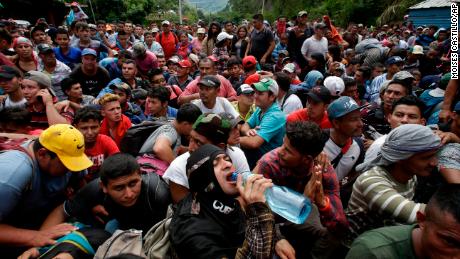 A caravan of Honduran migrants began forming Saturday and reached Guatemala's border on Monday.