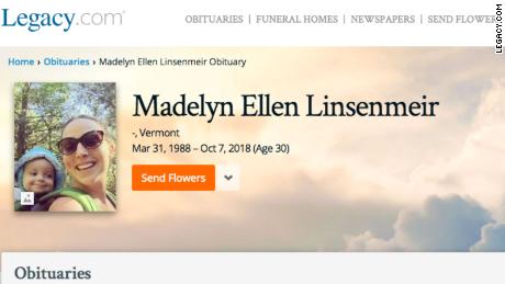 Madelyn Linsenmeir's memorial page on Legacy.com. 