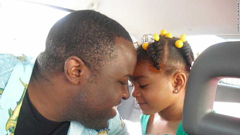 Chinedu Okobi pictured with his daughter.