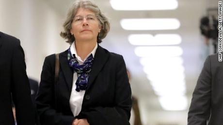 Fusion GPS contractor Nellie Ohr arrives for a closed-door interview with investigators from the House Judiciary and Oversight committees in the Rayburn House Office Building on Capitol Hill on Friday in Washington, DC. (Photo by Chip Somodevilla/Getty Images)