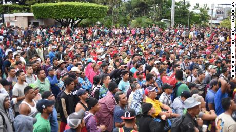 Caravana de migrantes hondure os intentar cruzar la frontera Guatemala M xico