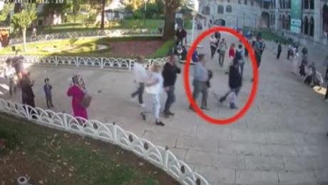 Madani at the Blue Mosque in Istanbul captured on law enforcement surveillance footage, according to a Turkish official. 