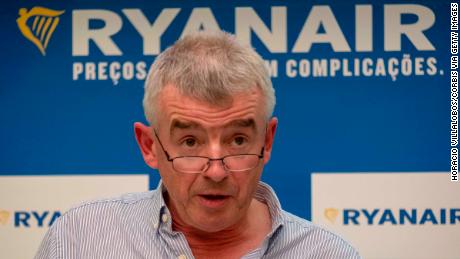 Ryanair CEO Michael O'Leary during a press conference.