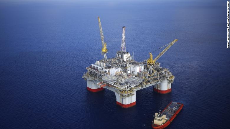 A deepwater oil platform in the Gulf of Mexico off the coast of Louisiana.