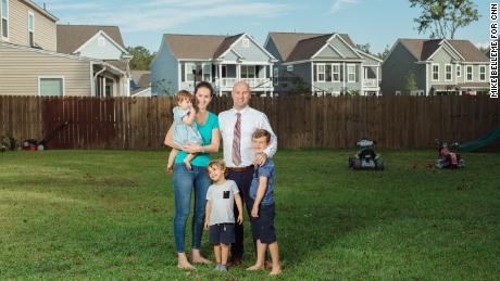 The Lanternaris with their three kids, Maya, 1; Yanay, 3; and Daniel, 6, at a friend's house in Charleston.