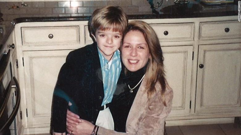 John Sarcona and his mother, Joanne, when he was 6 years old.