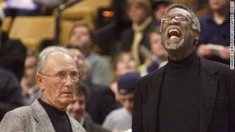 Bob Cousy and Bill Russell in 1999 in Boston; the two recently reconnected.