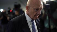 WASHINGTON, DC - MAY 16:  Former director of National Intelligence James Clapper arrives at a closed hearing before the Senate (Select) Intelligence Committee May 16, 2018 on Capitol Hill in Washington, DC. The committee held a hearing titled, "Evaluating the January 2017 Intelligence Community Assessment on 'Russian Activities and Intentions in Recent Elections.'"  (Alex Wong/Getty Images)