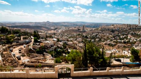 Har Homa can be seen in the background to the right. In the middle ground is Um Tuba.