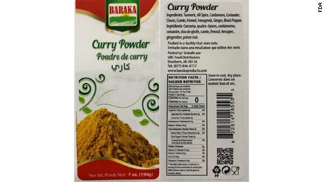 Curry powder sold under the Baraka brand and several others has been recalled.