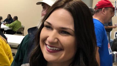 Candidate Abby Finkenauer, 29, is younger than many of the voters, but she still has a "one of us" connection with them.