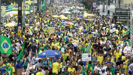 Supporters of Jair Bolsonaro demonstrated on Sunday in Sao Paulo.