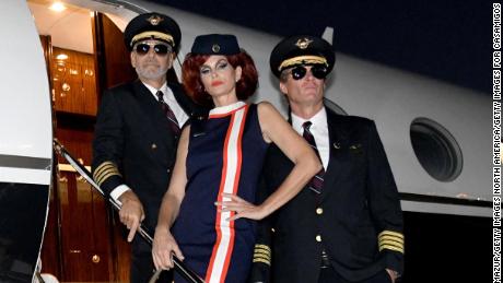 George Clooney, Rande Gerber and Cindy Crawford dressed for Halloween.