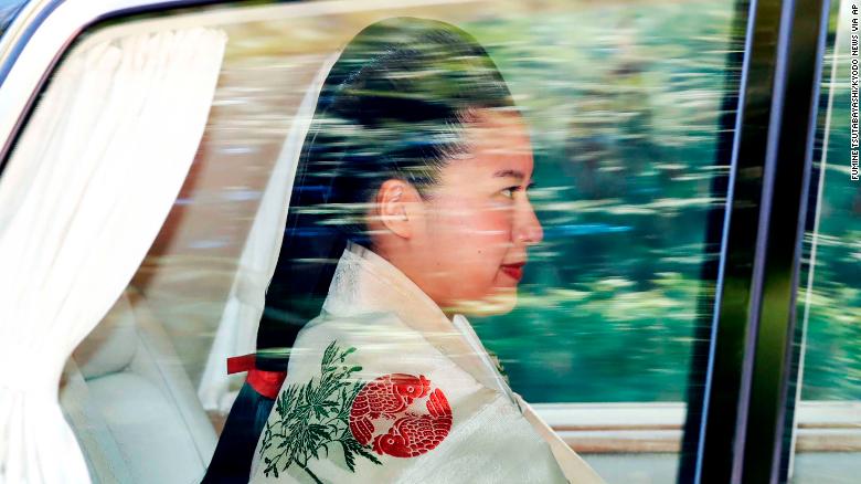 Princess Ayako on her way to her wedding ceremony in Tokyo, Oct. 29, 2018. 