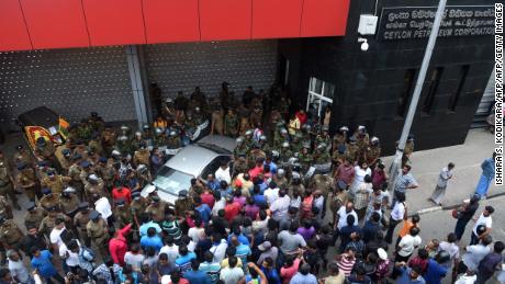 Violence erupted outside a government building in Colombo at the end of October.