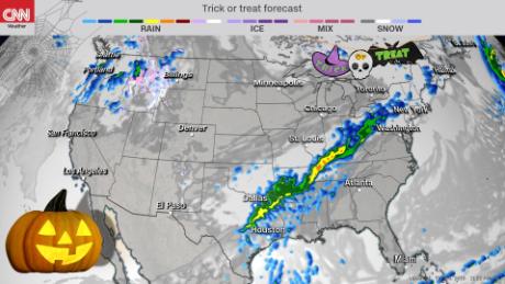 Forecast radar for 7pm ET on Wednesday, October 31. 