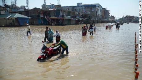 Floods damaged much of Kashmir in 2014.