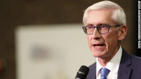 Tony Evers, Democratic nominee for governor of Wisconsin, speaks during a campaign rally for Democratic candidates in Milwaukee, Wisconsin, U.S., on Monday, Oct. 22, 2018. Senator Bernie Sanders visited Wisconsin as part of a nine-state swing with to give a boost to progressive candidates ahead of the November 6 midterm elections. 