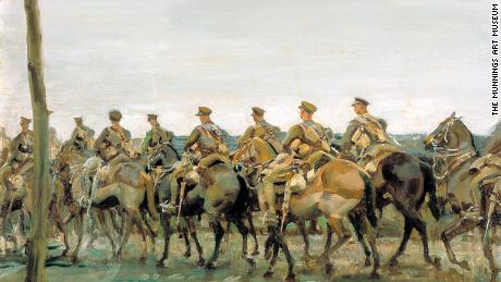 A painting by Sir Alfred Munnings, one of England's most celebrated equine painters and whose work will be exhibited at London's National Army Museum this month