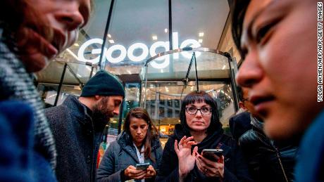 A Google Walkout For Real Change account that sprang up on Twitter on October 31 called for employees and contractors to leave their workplaces at 11:10 a.m. local time around the world on Thursday.  In London, dozens of workers participated in the protest.