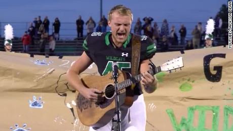 Football Player Stuns Singing National Anthem