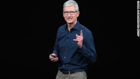 Tim Cook, chief executive officer of Apple, at a company event in 2018.