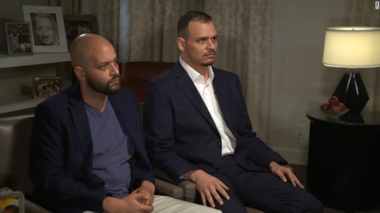 Abdullah Khashoggi (left) beside his brother, Salah Khashoggi (right) during an interview with CNN on Sunday.