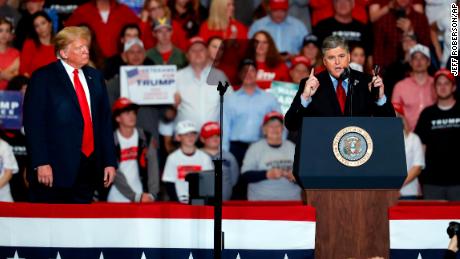 Fox News host Sean Hannity appeared on stage with President Donald Trump in Missouri just hours after having said he wouldn't do so.