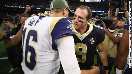 Drew Brees and the Saints gave  Jared Goff and the Rams their first loss of the season.