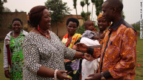 Dr. Agnes Bingwaho in Butaro, Rwanda, with community health workers in January.