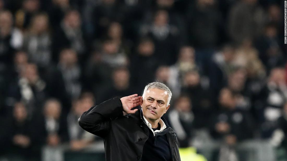 Mourinho gestures to the crowd after United beat Juventus in a Champions League group stage game. United&#39;s qualification for the competition&#39;s knockout stages has been the one silver lining this season.