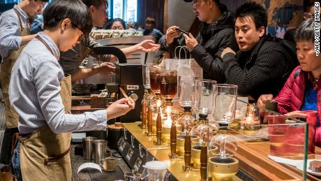 The world&#39;s biggest Starbucks, a 30,000-square-foot store, is in Shanghai.