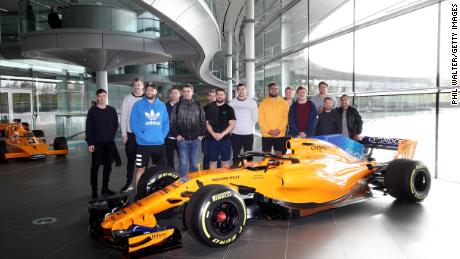 Members of the All Blacks visited the McLaren Technology Centre in Woking, England.