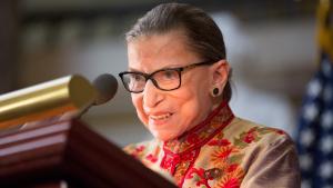 WASHINGTON, DC - MARCH 18: U.S. Supreme Court Justice Ruth Bader Ginsburg speaks at an annual Women's History Month reception hosted by Pelosi in the U.S. capitol building on Capitol Hill in Washington, D.C.  This year's event honored the women Justices of the U.S. Supreme Court: Associate Justices Ruth Bader Ginsburg, Sonia Sotomayor, and Elena Kagan.