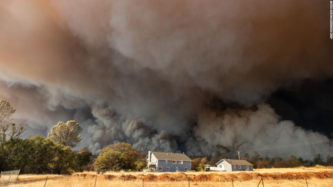 Smoke fills the sky over Paradise on November 8. Paradise, located about 85 miles north of Sacramento, has 26,000 residents. 