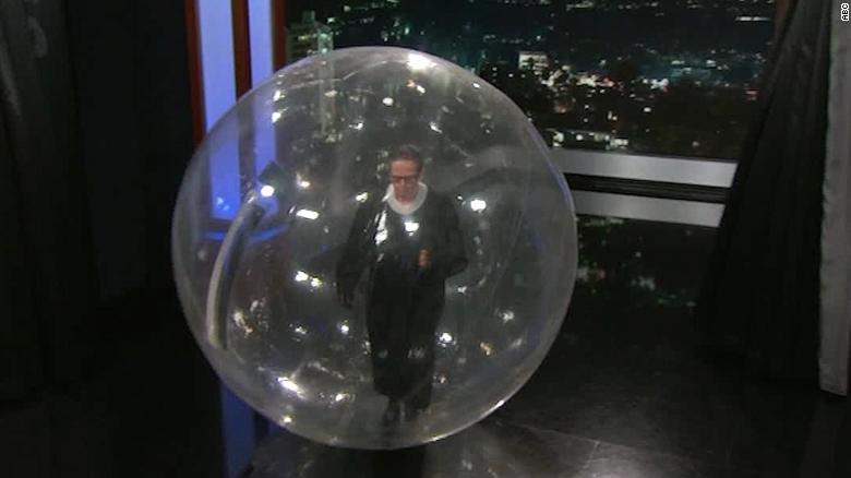 Kimmel unveils bubble for Ruth Bader Ginsburg