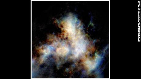 A radio image of hydrogen gas in the Small Magellanic Cloud.