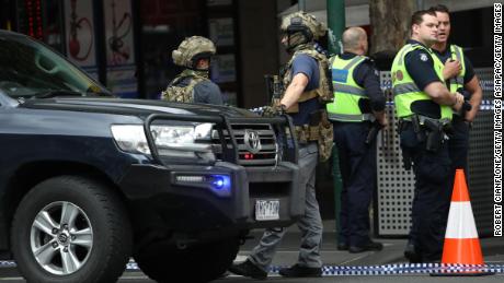 Police are seen in Bourke St on November 9, 2018 in Melbourne. 