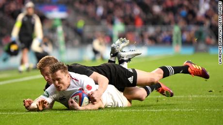 England wing Chris Ashton scored the opening try against New Zealand at Twickenham.