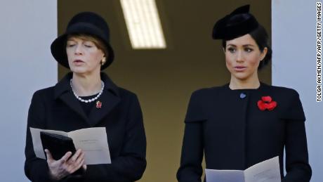 Meghan, Duchess of Sussex attended the Remembrance Sunday ceremony at the Cenotaph on Whitehall in central London.