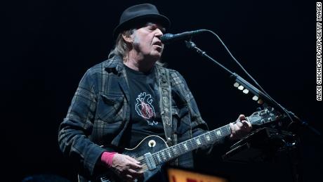 Neil Young performs on stage for his first time in Quebec City during 2018 Festival d&#39;Ete on July 6, 2018. (Photo by Alice Chiche / AFP)        (Photo credit should read ALICE CHICHE/AFP/Getty Images)