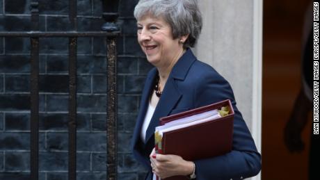 Prime Minister Theresa May leaves 10 Downing Street for Prime Minister&#39;s questions on November 14, 2018 in London, England. 