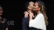 NEW YORK, NY - NOVEMBER 12:  John Legend introduces Chrissy Teigen onstage at the 2018 Glamour Women Of The Year Awards: Women Rise on November 12, 2018 in New York City.  (Photo by Jamie McCarthy/Getty Images for Glamour)