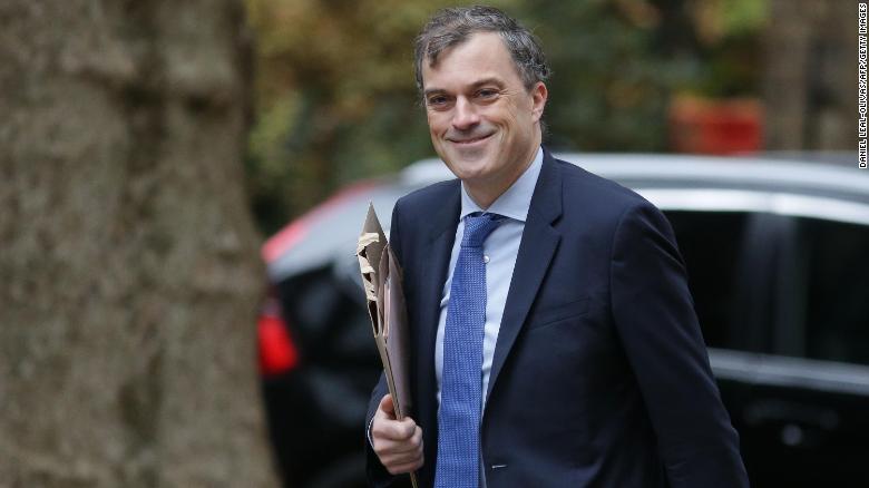 Conservative Party chief whip Julian Smith arrives at Downing Street on Friday.