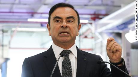 Chairman and CEO of Renault-Nissan-Mitsubishi Carlos Ghosn gestures as he delivers a speech during a visit of French President at the Renault factory, in Maubeuge, northern France, on November 8, 2018. - Macron is on a week-long tour to visit the most iconic French landmarks of the First World War, ahead of celebrations for the 100th anniversary of the November 11, 1918 armistice. (Photo by Ludovic MARIN / AFP)        (Photo credit should read LUDOVIC MARIN/AFP/Getty Images)