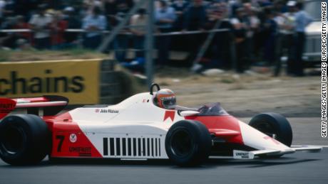 McLaren driver John Watson on his way to winning the 1981 British Grand Prix.