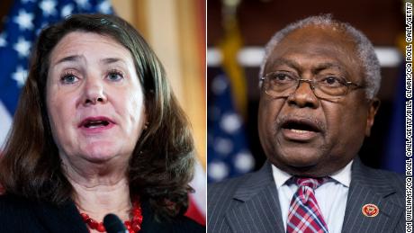 Democratic Reps. Diana DeGette of Colorado is pictured at left. Assistant Democratic Leader Jim Clyburn, a South Carolina, Democratic congressman, is pictured at right.