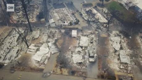 Drone footage shows wildfire devastation